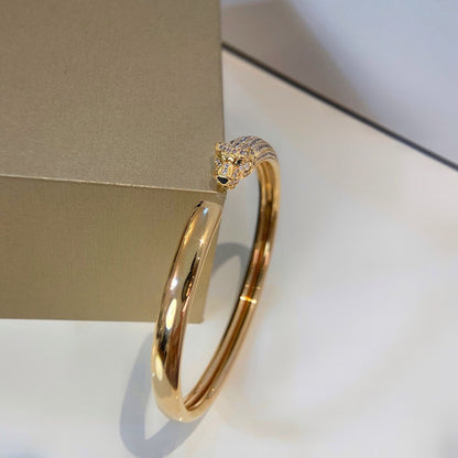 [LOXURA]PANTHERE HALF DIAMOND OPEN BRACELET