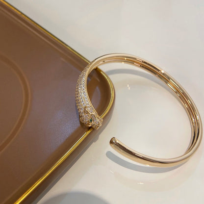 [LOXURA]PANTHERE HALF DIAMOND OPEN BRACELET