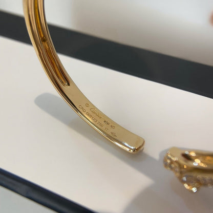 [LOXURA]PANTHERE HALF DIAMOND OPEN BRACELET