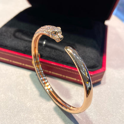 [LOXURA]PANTHERE HALF DIAMOND OPEN BRACELET