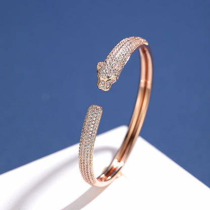 [LOXURA]PANTHERE FULL DIAMOND OPEN BRACELET