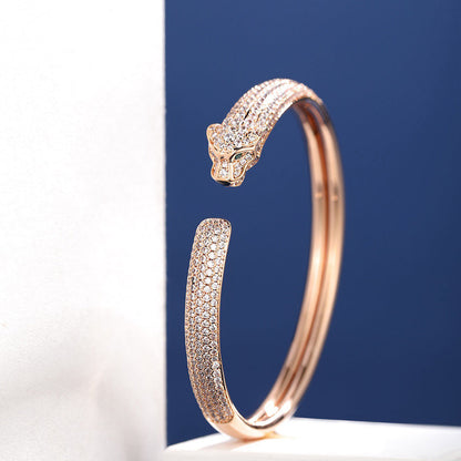 [LOXURA]PANTHERE FULL DIAMOND OPEN BRACELET