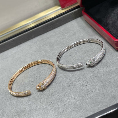 [LOXURA]PANTHERE FULL DIAMOND OPEN BRACELET