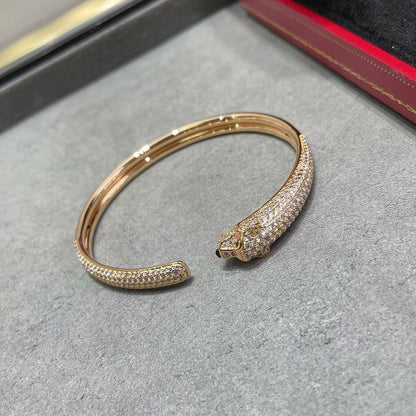 [LOXURA]PANTHERE FULL DIAMOND OPEN BRACELET