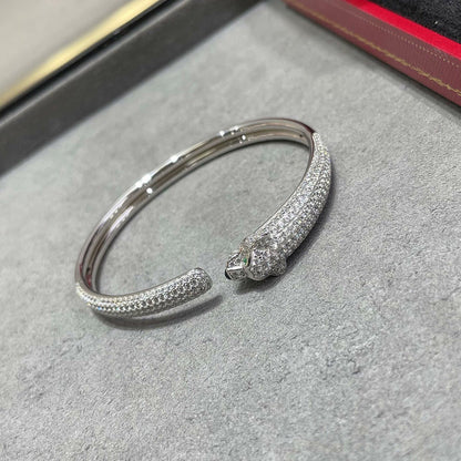 [LOXURA]PANTHERE FULL DIAMOND OPEN BRACELET