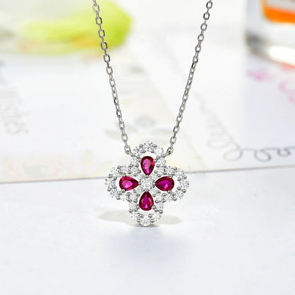 [LOXURA]LOOP NECKLACE FULL MOTIF DIAMOND 16MM MULTIPLE COLORS