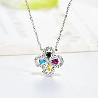 [LOXURA]LOOP NECKLACE FULL MOTIF DIAMOND 16MM MULTIPLE COLORS