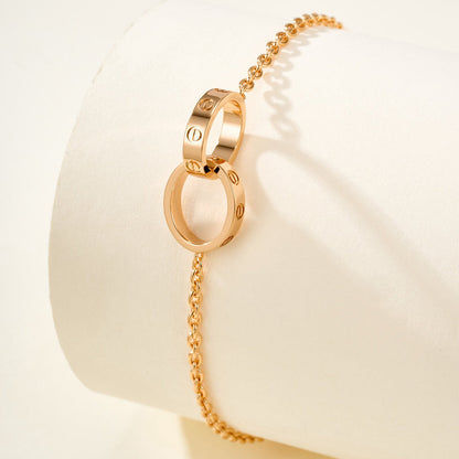 [LOXURA]LOVE BRACELET DOUBLE RING