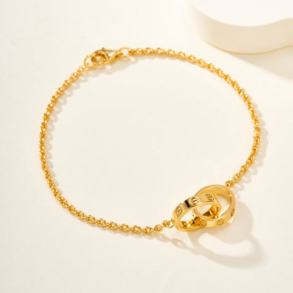 [LOXURA]LOVE BRACELET DOUBLE RING