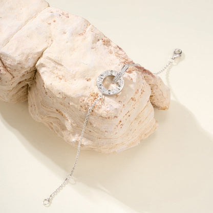 [LOXURA]LOVE DOUBLE RING FULL DIAMOND BRACELET