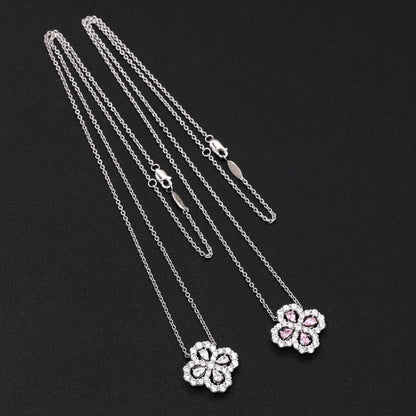 [LOXURA]LOOP NECKLACE FULL MOTIF DIAMOND 16MM MULTIPLE COLORS