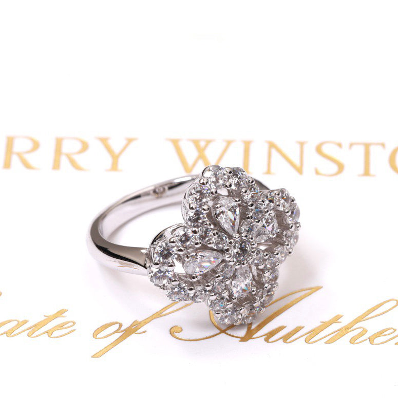 [LOXURA]LOOP RING FULL MOTIF DIAMOND 16MM SILVE