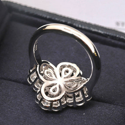 [LOXURA]LOOP RING FULL MOTIF DIAMOND 16MM SILVE