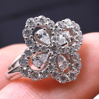 [LOXURA]LOOP RING FULL MOTIF DIAMOND 16MM SILVE