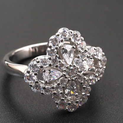 [LOXURA]LOOP RING FULL MOTIF DIAMOND 16MM SILVE