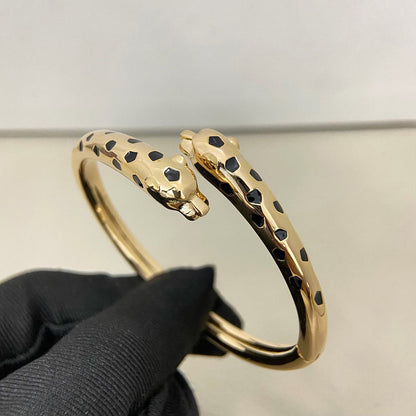 [LOXURA]PANTHERE DOUBLE HEADED OPEN BRACELET