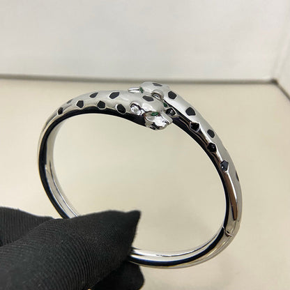 [LOXURA]PANTHERE DOUBLE HEADED OPEN BRACELET