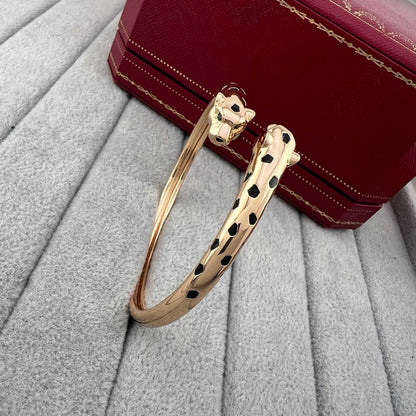 [LOXURA]PANTHERE DOUBLE HEADED OPEN BRACELET