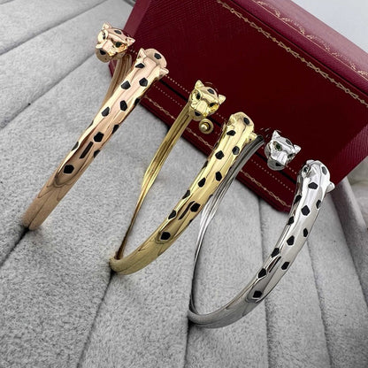 [LOXURA]PANTHERE DOUBLE HEADED OPEN BRACELET