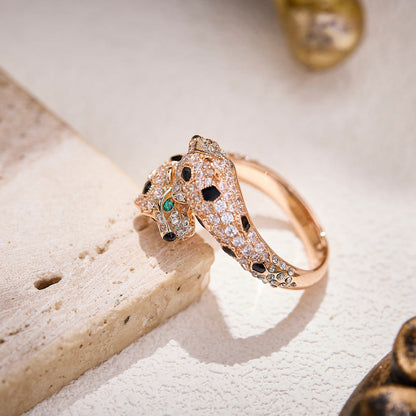 [LOXURA]PANTHERE DOUBLE HEADED FULL DIAMOND  RING