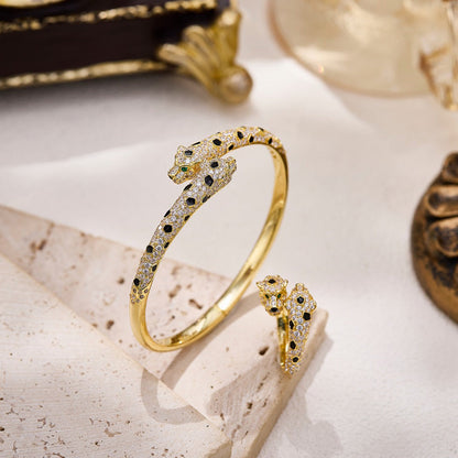 [LOXURA]PANTHERE DOUBLE HEADED FULL DIAMOND  RING