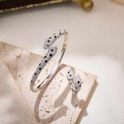 [LOXURA]PANTHERE DOUBLE HEADED FULL DIAMOND  RING