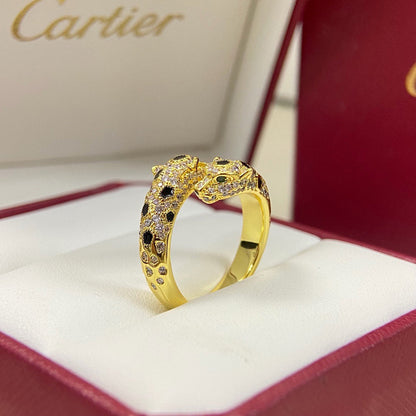 [LOXURA]PANTHERE DOUBLE HEADED FULL DIAMOND  RING
