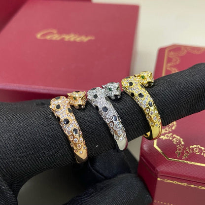 [LOXURA]PANTHERE DOUBLE HEADED FULL DIAMOND  RING