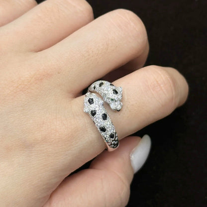 [LOXURA]PANTHERE DOUBLE HEADED FULL DIAMOND  RING