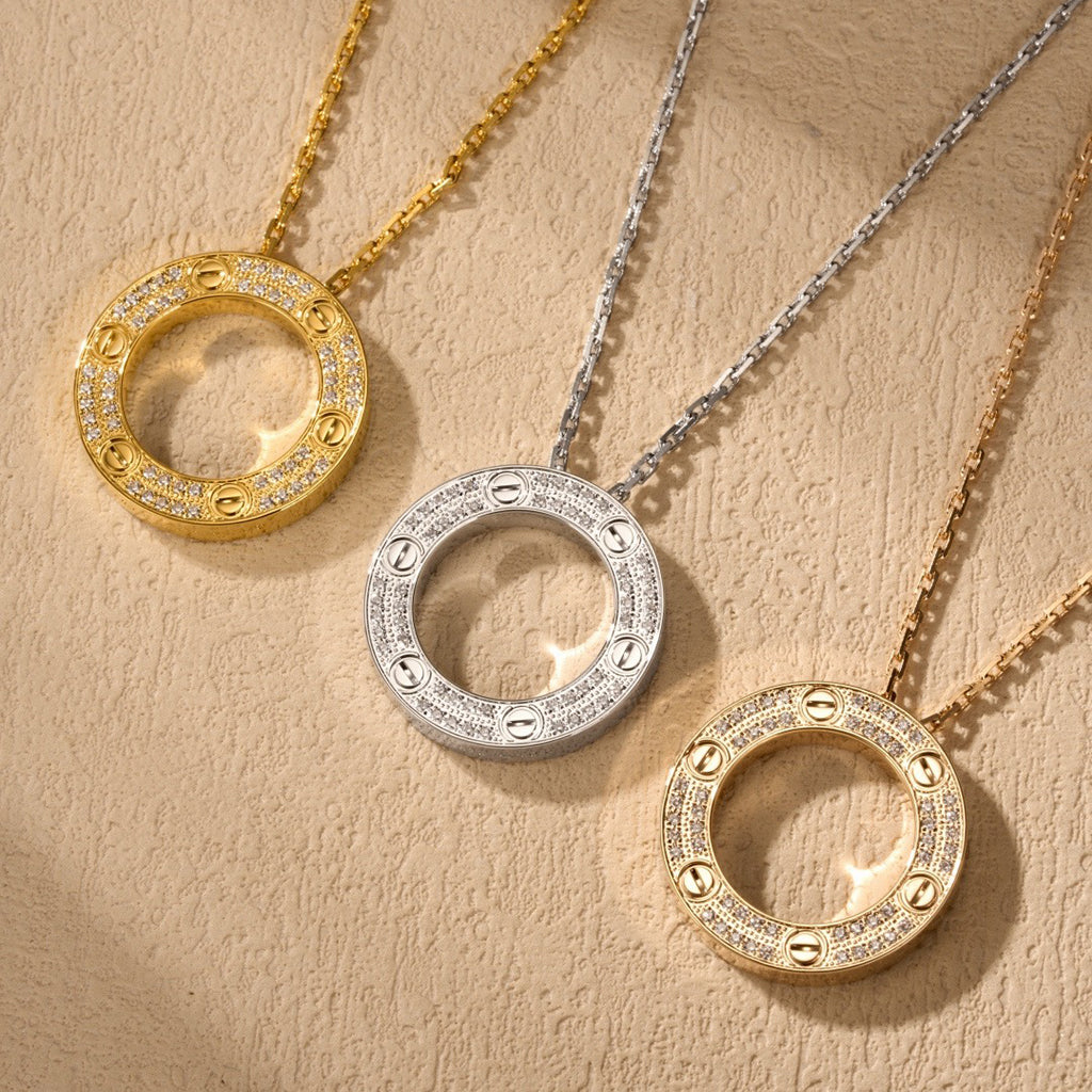 [LOXURA]LOVE NECKLACE 16MM  FULL DIAMOND