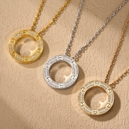 [LOXURA]LOVE NECKLACE 16MM  FULL DIAMOND