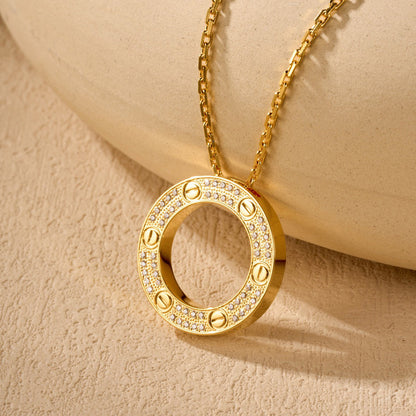 [LOXURA]LOVE NECKLACE 16MM  FULL DIAMOND