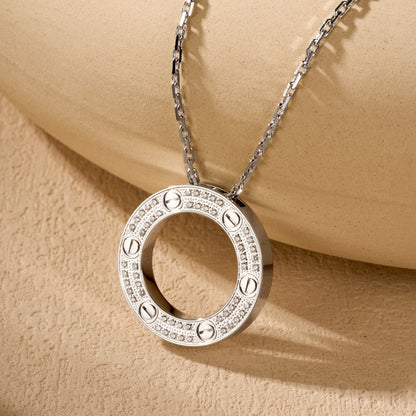 [LOXURA]LOVE NECKLACE 16MM  FULL DIAMOND