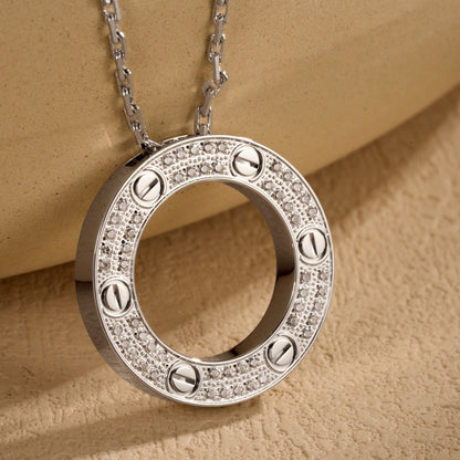 [LOXURA]LOVE NECKLACE 16MM  FULL DIAMOND