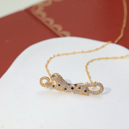 [LOXURA]PANTHERE PAVED DIAMOND NECKLACE