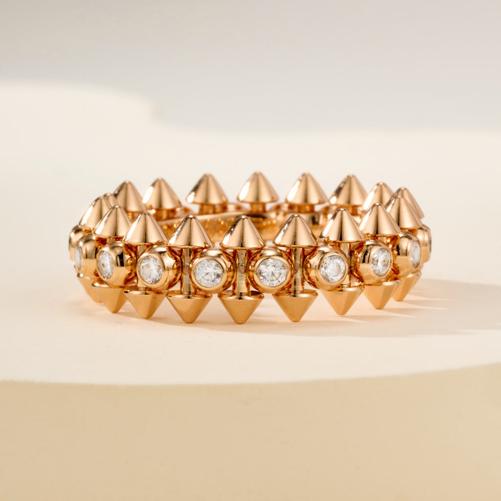 [LOXURA]CLASH 6.8MM DIAMOND MEDIUM RING