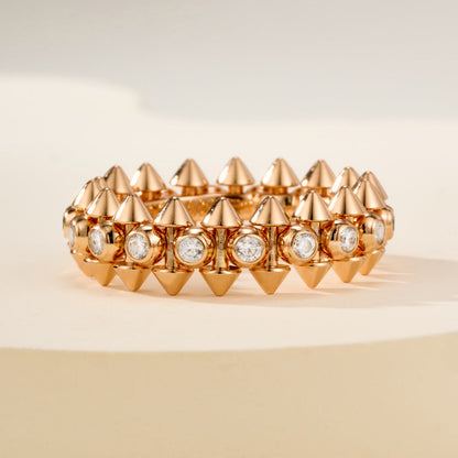 [LOXURA]CLASH 6.8MM DIAMOND MEDIUM RING