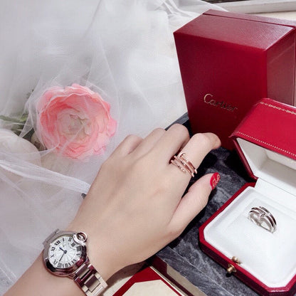 [LOXURA]JUSTE RING 4.8MM HALF DIAMOND