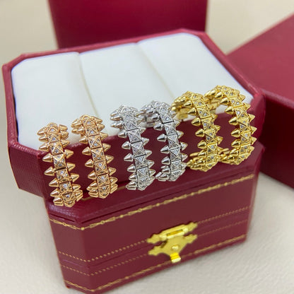 [LOXURA]CLASH 6.4MM FULL DIAMOND SMALL EARRINGS