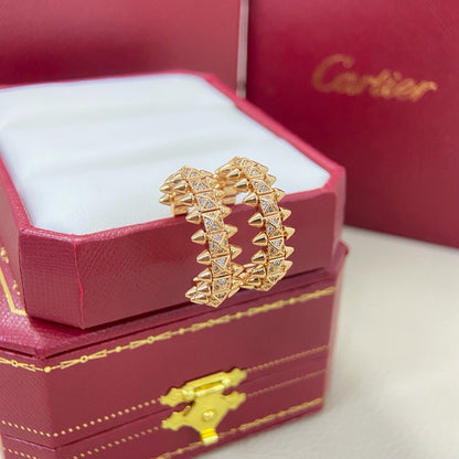 [LOXURA]CLASH 6.4MM FULL DIAMOND SMALL EARRINGS
