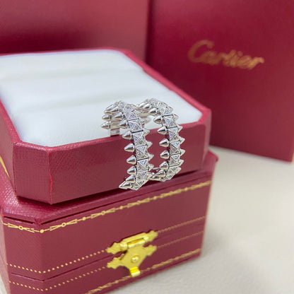 [LOXURA]CLASH 6.4MM FULL DIAMOND SMALL EARRINGS