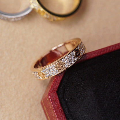 [LOXURA]LOVE RING 4.0MM DIAMOND PAVED