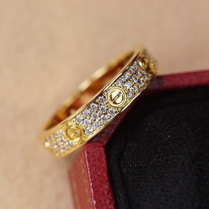 [LOXURA]LOVE RING 4.0MM DIAMOND PAVED