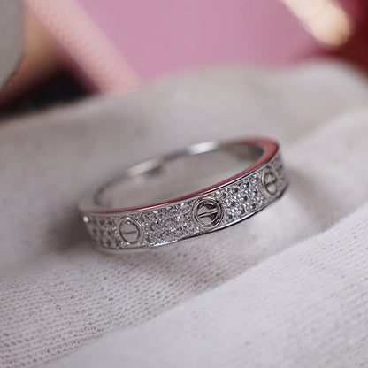 [LOXURA]LOVE RING 4.0MM DIAMOND PAVED