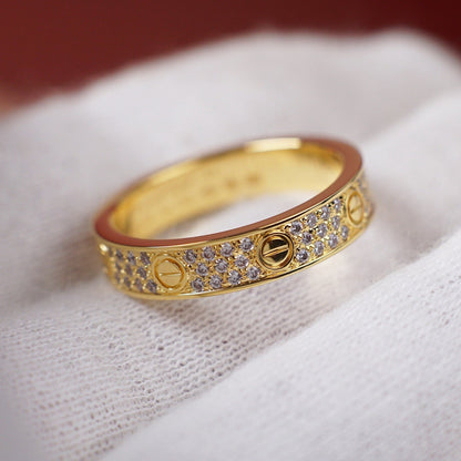 [LOXURA]LOVE RING 4.0MM DIAMOND PAVED