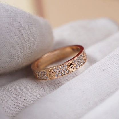 [LOXURA]LOVE RING 4.0MM DIAMOND PAVED