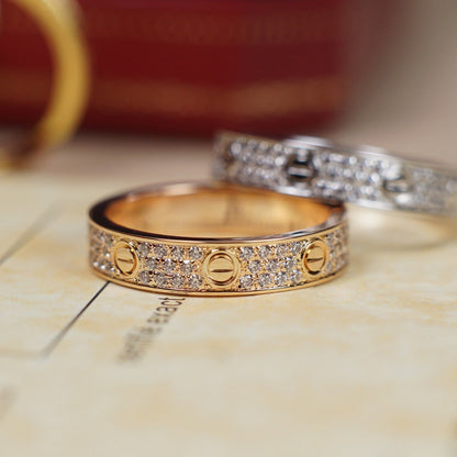 [LOXURA]LOVE RING 4.0MM DIAMOND PAVED