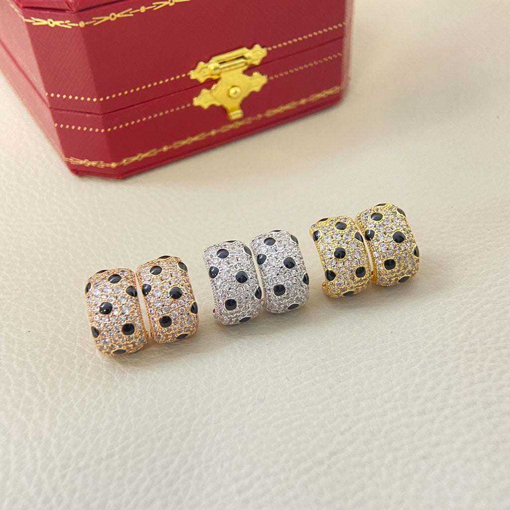 [LOXURA]PANTHERE MINI FULL DIAMOND EARRINGS