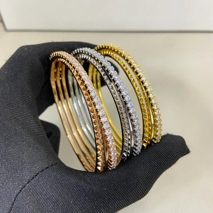 [LOXURA]ETINCELLE HALF-PAVED DIAMOND BRACELET