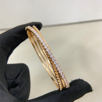 [LOXURA]ETINCELLE HALF-PAVED DIAMOND BRACELET